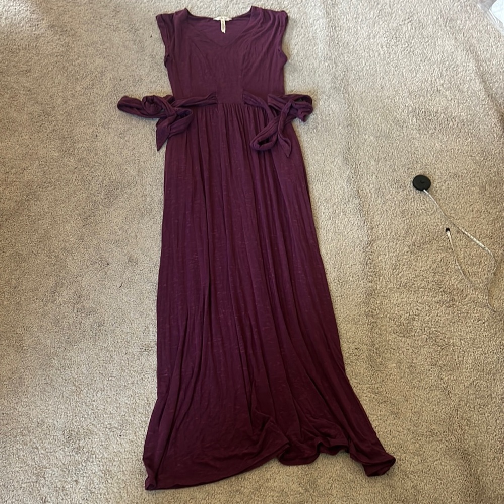 Matilda Jane Women's Small Chasing Waterfalls Tie Front Maxi Dress Purple - Picture 2 of 7